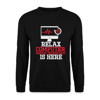 Technologie de soutien à la réparation d’ordinateurs - Sweat-shirt Unisexe - noir - Devant - Alina (178cm) & Michal (187cm)