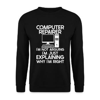 Technologie de soutien à la réparation d’ordinateurs - Sweat-shirt Unisexe - noir - Devant - Alina (178cm) & Michal (187cm)