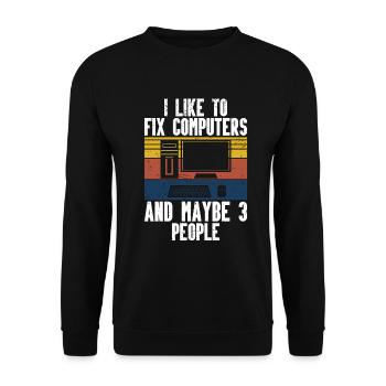 Technologie de soutien à la réparation d’ordinateurs - Sweat-shirt Unisexe - noir - Devant - Alina (178cm) & Michal (187cm)