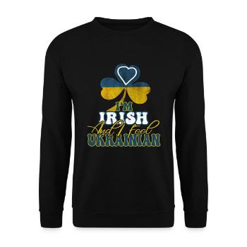I'm Irish But I Feel Ukrainian - Unisex Sweatshirt - black - Front - Alina (178cm) & Michal (187cm)