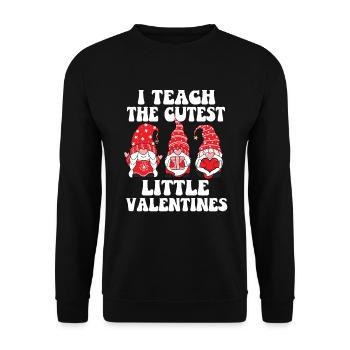 J’enseigne le petit gnome de Saint-Valentin le plus mignon - Sweat-shirt Unisexe - noir - Devant - Alina (178cm) & Michal (187cm)