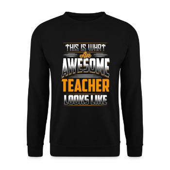 So sieht ein großartiges Lehrergeschenk aus - Unisex Pullover - Schwarz - Vorne - Alina (178cm) & Michal (187cm)