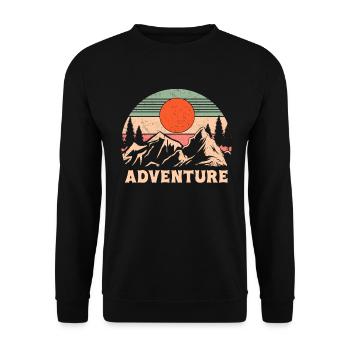 Hiking Nature Hike Hiker Outdoor Funny Mountain - Unisex Sweatshirt - black - Front - Alina (178cm) & Michal (187cm)