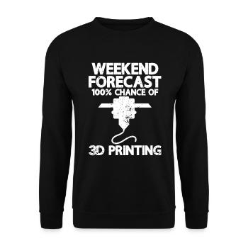 3D printer lover who prints filament nerdy - Unisex Sweatshirt - black - Front - Alina (178cm) & Michal (187cm)