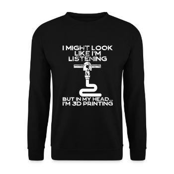 3D printer lover who prints filament nerdy - Unisex Sweatshirt - black - Front - Alina (178cm) & Michal (187cm)