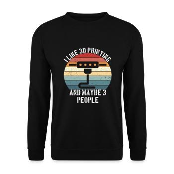 3D printer lover who prints filament nerdy - Unisex Sweatshirt - black - Front - Alina (178cm) & Michal (187cm)