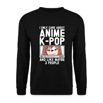Anime & K-Pop Music Kpop Japanese Manga Otaku - Unisex Sweatshirt - black - Front - Alina (178cm) & Michal (187cm)
