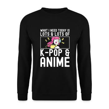 Anime & K-Pop Musique Kpop Manga Japonais Otaku - Sweat-shirt Unisexe - noir - Devant - Alina (178cm) & Michal (187cm)