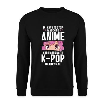 Anime & K-Pop Musique Kpop Manga Japonais Otaku - Sweat-shirt Unisexe - noir - Devant - Alina (178cm) & Michal (187cm)