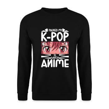 Anime & K-Pop Music Kpop Japanese Manga Otaku - Unisex Sweatshirt - black - Front - Alina (178cm) & Michal (187cm)