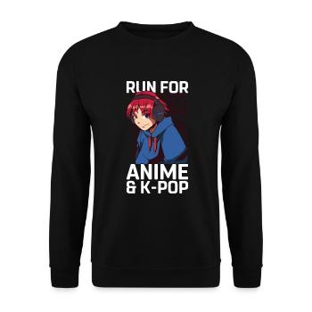 Anime & K-Pop Musique Kpop Manga Japonais Otaku - Sweat-shirt Unisexe - noir - Devant - Alina (178cm) & Michal (187cm)