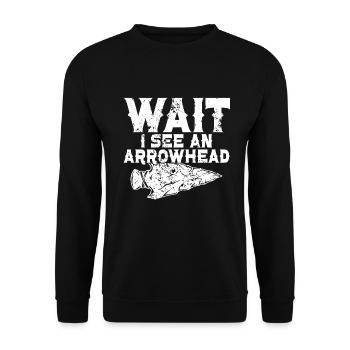 Pfeilspitzenjagd Artefakte Bogenschießen - Unisex Pullover - Schwarz - Vorne - Alina (178cm) & Michal (187cm)