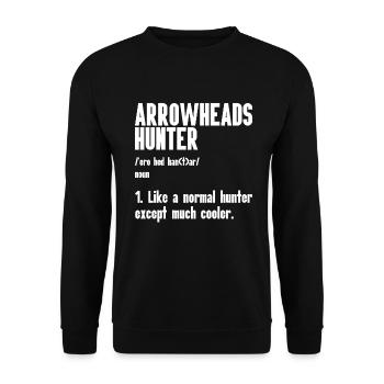 Pfeilspitzenjagd Artefakte Bogenschießen - Unisex Pullover - Schwarz - Vorne - Alina (178cm) & Michal (187cm)