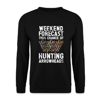 Pfeilspitzenjagd Artefakte Bogenschießen - Unisex Pullover - Schwarz - Vorne - Alina (178cm) & Michal (187cm)