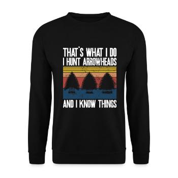 Pfeilspitzenjagd Artefakte Bogenschießen - Unisex Pullover - Schwarz - Vorne - Alina (178cm) & Michal (187cm)