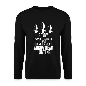 Pfeilspitzenjagd Artefakte Bogenschießen - Unisex Pullover - Schwarz - Vorne - Alina (178cm) & Michal (187cm)
