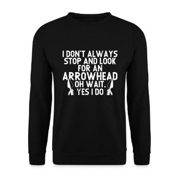 Pfeilspitzenjagd Artefakte Bogenschießen - Unisex Pullover - Schwarz - Vorne - Alina (178cm) & Michal (187cm)