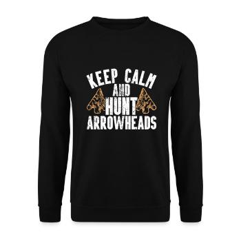 Pfeilspitzenjagd Artefakte Bogenschießen - Unisex Pullover - Schwarz - Vorne - Alina (178cm) & Michal (187cm)