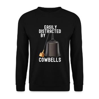 Cowbell More Cowbell-Vintager - Unisex Sweatshirt - black - Front - Alina (178cm) & Michal (187cm)
