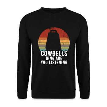 Cowbell More Cowbell-Vintager - Unisex Sweatshirt - black - Front - Alina (178cm) & Michal (187cm)