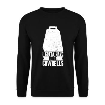 Cowbell More Cowbell-Vintager - Unisex Sweatshirt - black - Front - Alina (178cm) & Michal (187cm)