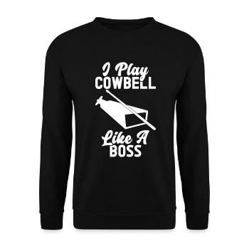 Cowbell More Cowbell-Vintager - Unisex Sweatshirt - black - Front - Alina (178cm) & Michal (187cm)