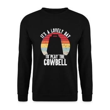 Cowbell More Cowbell-Vintager - Unisex Sweatshirt - black - Front - Alina (178cm) & Michal (187cm)