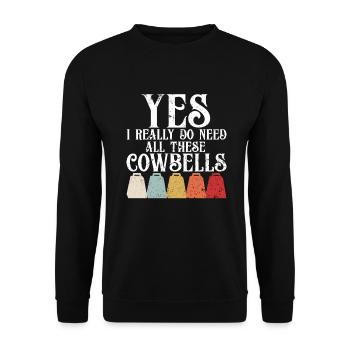 Cowbell More Cowbell-Vintager - Unisex Sweatshirt - black - Front - Alina (178cm) & Michal (187cm)