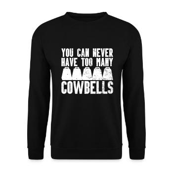 Cowbell More Cowbell-Vintager - Unisex Sweatshirt - black - Front - Alina (178cm) & Michal (187cm)