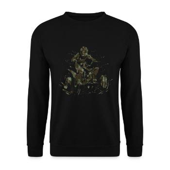 Quad Racing ATV Wheeler Dirt Road - Unisex Pullover - Schwarz - Vorne - Alina (178cm) & Michal (187cm)