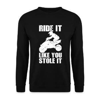 Quad Racing ATV Wheeler Dirt Road - Unisex Pullover - Schwarz - Vorne - Alina (178cm) & Michal (187cm)