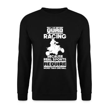 Quad Racing ATV Wheeler Dirt Road - Unisex Pullover - Schwarz - Vorne - Alina (178cm) & Michal (187cm)