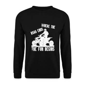 Quad Racing ATV Wheeler Dirt Road - Unisex Pullover - Schwarz - Vorne - Alina (178cm) & Michal (187cm)
