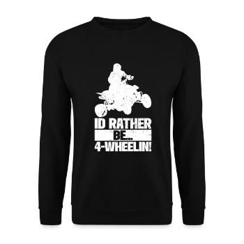 Quad Racing ATV Wheeler Dirt Road - Unisex Pullover - Schwarz - Vorne - Alina (178cm) & Michal (187cm)