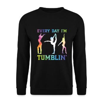 Tumbler Gymnast Girl Tumbler - Unisex Sweatshirt - black - Front - Alina (178cm) & Michal (187cm)