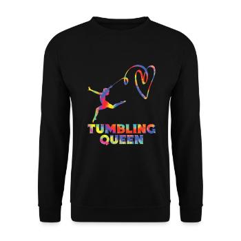 Tumbler Gymnast Girl Tumbler - Unisex Sweatshirt - black - Front - Alina (178cm) & Michal (187cm)