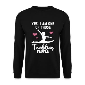Tumbler Gymnast Girl Tumbler - Unisex Sweatshirt - black - Front - Alina (178cm) & Michal (187cm)