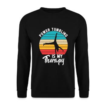 Tumbler Gymnast Girl Tumbler - Unisex Sweatshirt - black - Front - Alina (178cm) & Michal (187cm)