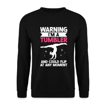 Tumbler Gymnast Girl Tumbler - Unisex Sweatshirt - black - Front - Alina (178cm) & Michal (187cm)