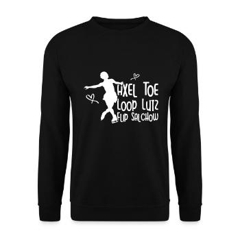 Eis Skating -Skater Eisschild Skate Girl - Unisex Pullover - Schwarz - Vorne - Alina (178cm) & Michal (187cm)