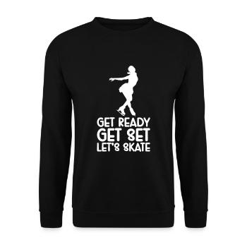 Eis Skating -Skater Eisschild Skate Girl - Unisex Pullover - Schwarz - Vorne - Alina (178cm) & Michal (187cm)