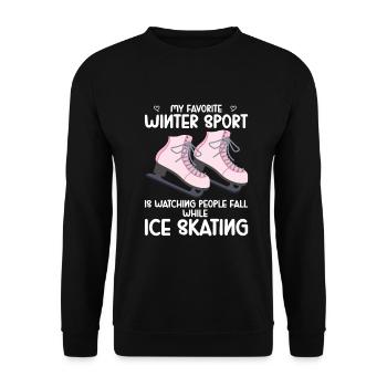 Patinage sur glace -Skater Ice Shield Skate Girl - Sweat-shirt Unisexe - noir - Devant - Alina (178cm) & Michal (187cm)