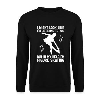 Eis Skating -Skater Eisschild Skate Girl - Unisex Pullover - Schwarz - Vorne - Alina (178cm) & Michal (187cm)