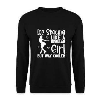 Eis Skating -Skater Eisschild Skate Girl - Unisex Pullover - Schwarz - Vorne - Alina (178cm) & Michal (187cm)
