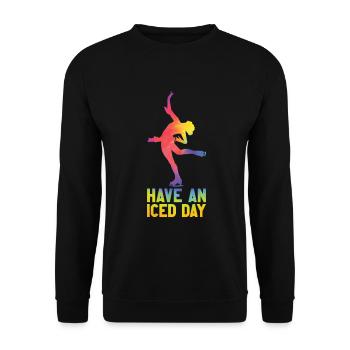Eis Skating -Skater Eisschild Skate Girl - Unisex Pullover - Schwarz - Vorne - Alina (178cm) & Michal (187cm)