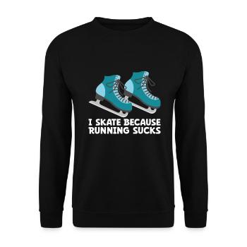 Eis Skating -Skater Eisschild Skate Girl - Unisex Pullover - Schwarz - Vorne - Alina (178cm) & Michal (187cm)