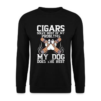 Cigare et chiens fumant des toabacos - Sweat-shirt Unisexe - noir - Devant - Alina (178cm) & Michal (187cm)