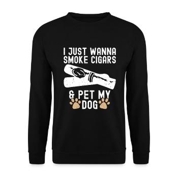 Cigare et chiens fumant des toabacos - Sweat-shirt Unisexe - noir - Devant - Alina (178cm) & Michal (187cm)