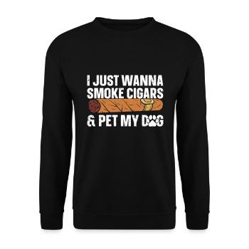 Cigare et chiens fumant des toabacos - Sweat-shirt Unisexe - noir - Devant - Alina (178cm) & Michal (187cm)