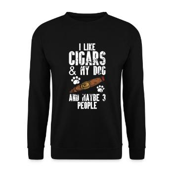 Cigare et chiens fumant des toabacos - Sweat-shirt Unisexe - noir - Devant - Alina (178cm) & Michal (187cm)